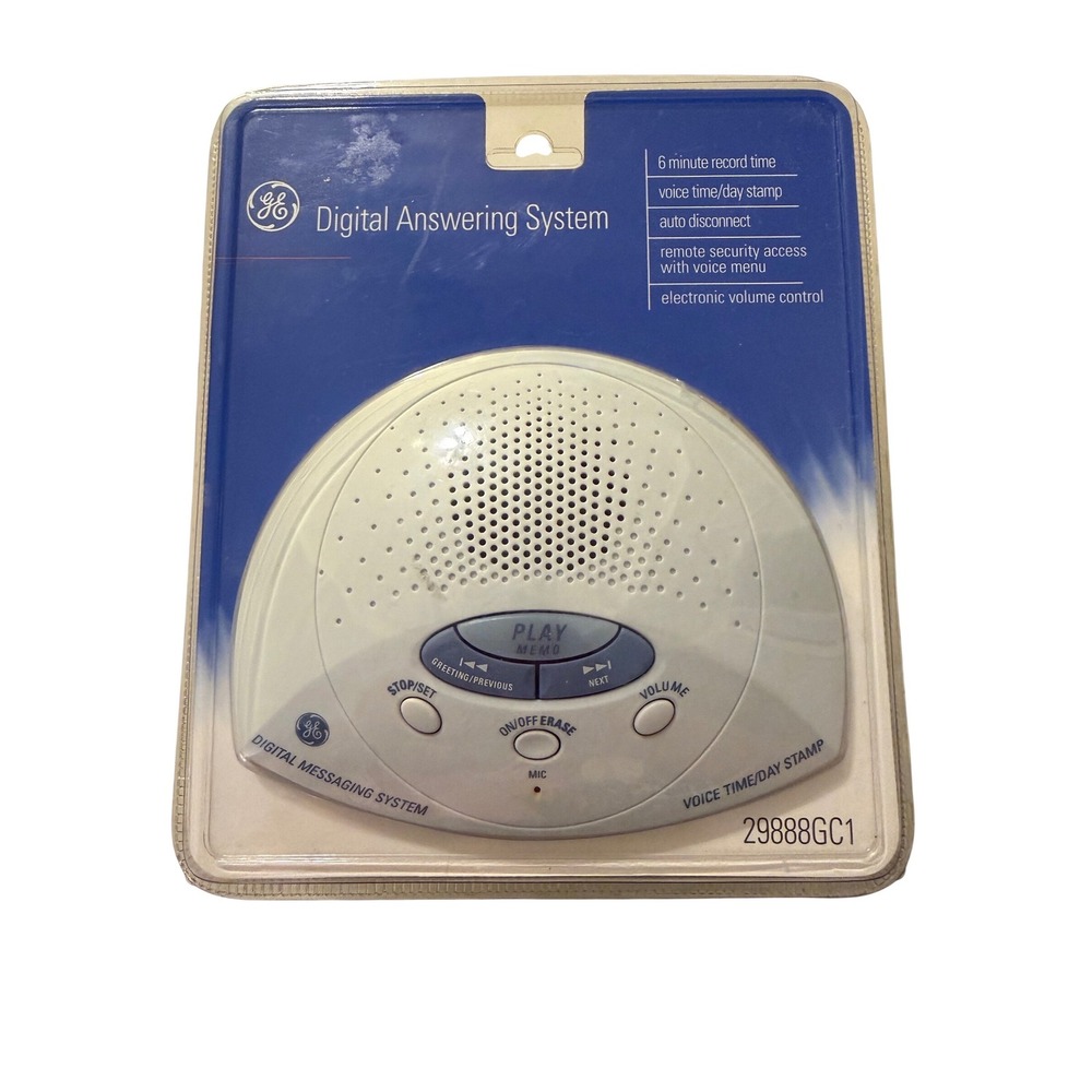 GE Digital Answering System 29888GC1-A White Voice Time Day Stamp New Sealed